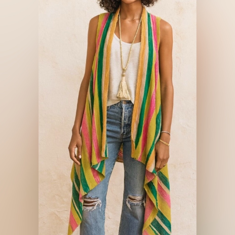 Do Everything in Love x Anthropologie Colorful Neon Soft Shawl Wrap Cardigan OS